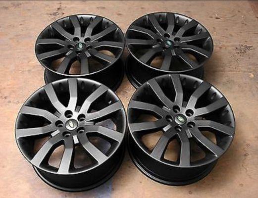 Range rover 
Flat black 
Wheel refinish