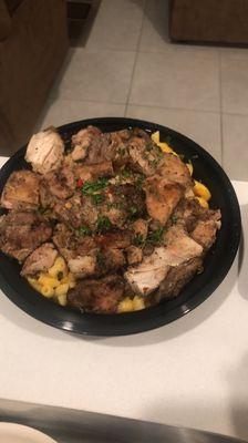 Jerk chicken mac and cheese