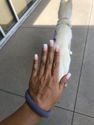 Dip with tips - ombré pink and white