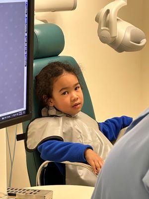 Getting ready to take X-rays all by himself