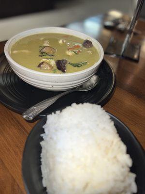 Green curry with chicken