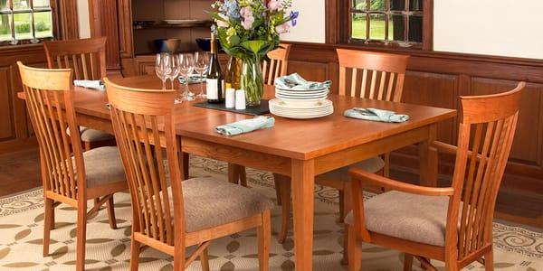 Our Classic Shaker Dining Collection. Made locally in Vermont from sustainably harvested wood.