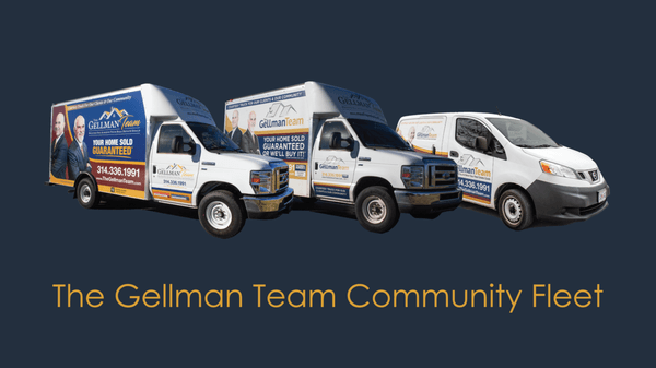 The Gellman Team moving trucks & van are available to our clients and our community.