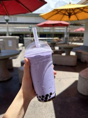 Ube Milkshake with Boba; so incredibly delicious