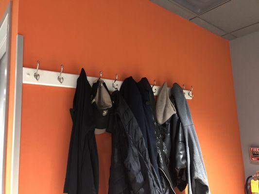 Place to hang coats