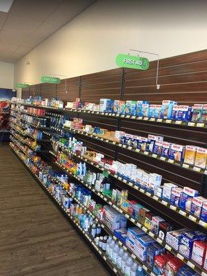 Some of the supplies we offer at our attached drugstore.