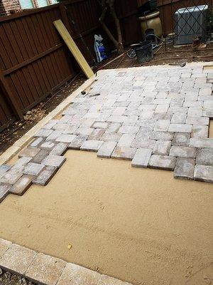 working on pavers