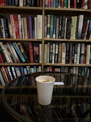 Cappuccino in the upstairs library