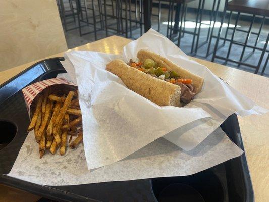 Italian Beef Sandwich &  Shoe Fries