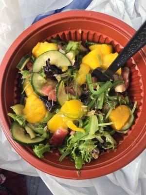 Craft your own regular size: spring salad, mango, ahi tuna, octopus, cucumber, seaweed, and Hana dressing.  Regular Bowl