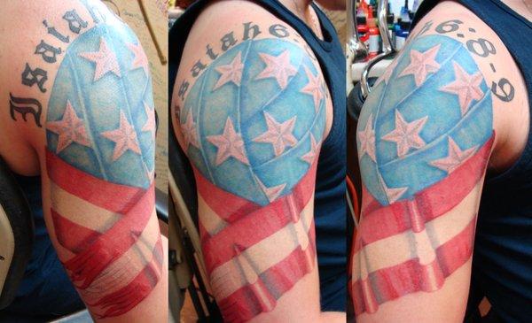 American Flag tattoo by Bill