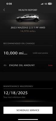 Low Engine oil