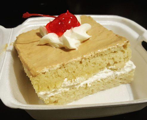 Tres Leches cake, soft and moist as it should be