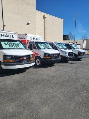 We have in town and one way Uhaul rentals available 7 days a week!