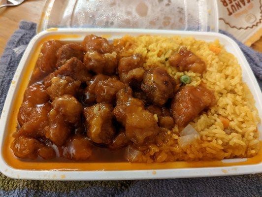 Orange chicken and fried rice