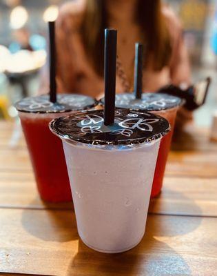 Flower Bomb and Taro Smoothie