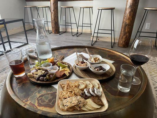 Meats and cheese board and also the Spreads board.