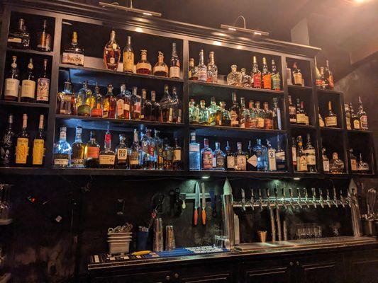 Full bar at Vernon's Speakeasy