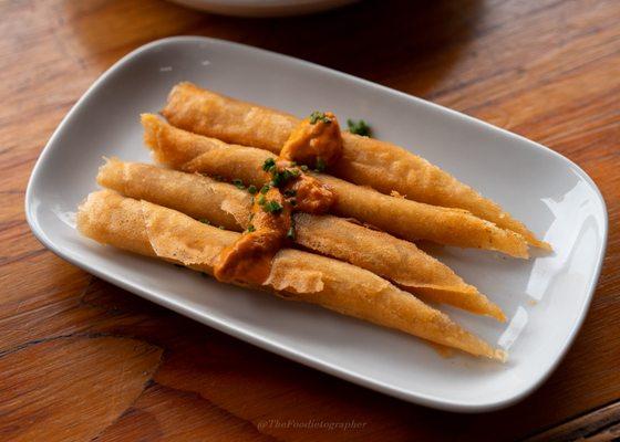 Shrimp lumpia w/ uni.