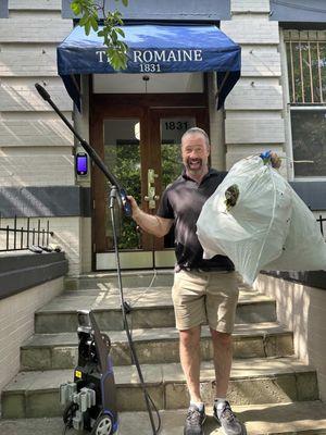 Prepping for a coming soon listing: Cleaning up the stoop for in Adams Morgan/Kalorama. Curb appeal counts!