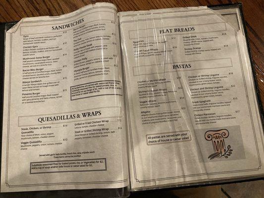 Wrinkled menu pages