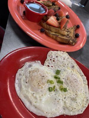 Gluten free French toast and eggs