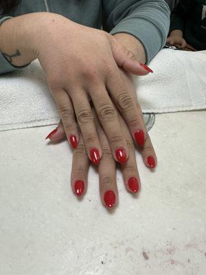 Red nails acrylic