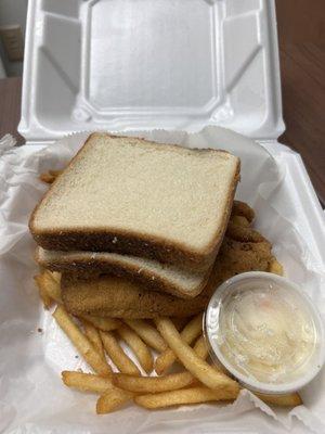 Catfish basket with bread