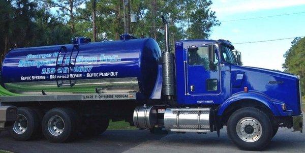 Pump truck on the road