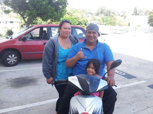 Another happy family thanks to  legendary moped repair shop : )