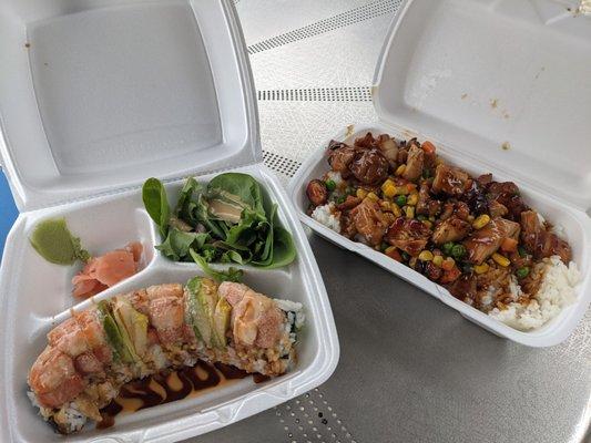 Tiger Roll + Teriyaki Chicken Bowl