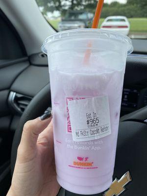 Pink strawberry coconut refresher