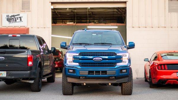 An F150 Ecoboost cooling off in the sunset after making some good power on our dyno.