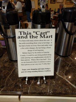 Coffee cart at the Mart