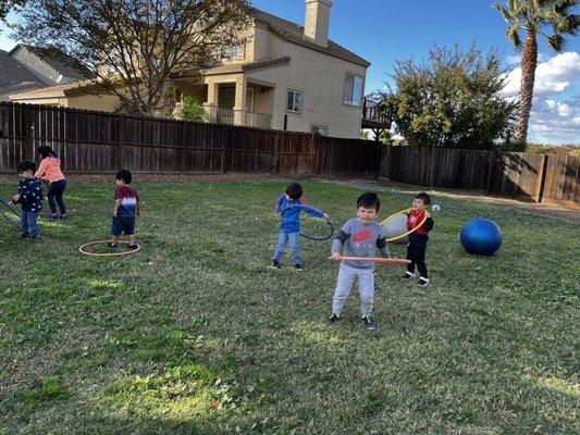 Safe enclosed huge yard for the Children to play