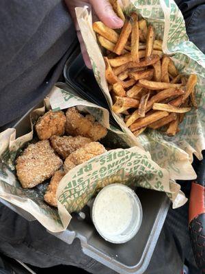 Garlic Parmesan wings and seasoned fries