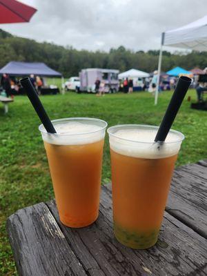 double mango & tropical bliss fruit teas at Cuyahoga Valley Farmers Market