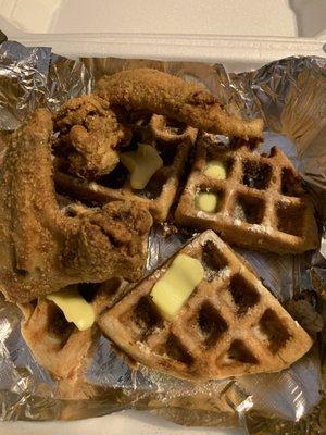 Bourbon Maple Waffles & wings