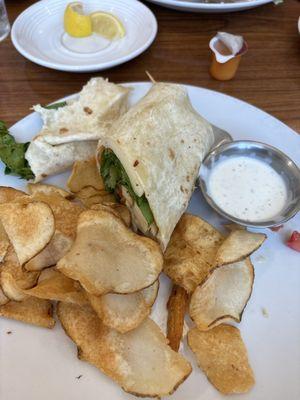 Monterey Chicken Wrap with Potato Chips