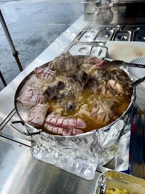 Cooking meats for tacos, quesadillas, burritos and Mulitas