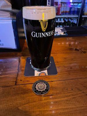 Perfectly poured pint of Guinness