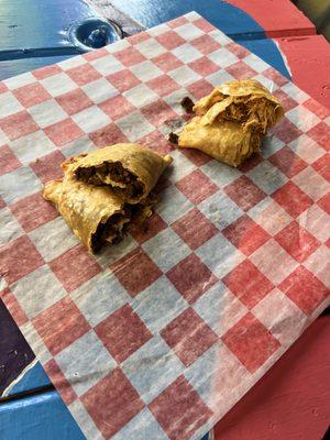 Chick and cheese, beef and cheese empanadas