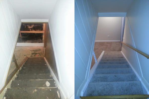 Basement before and after