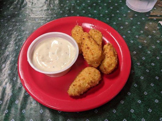 Jalapeno poppers! Dip was great too!