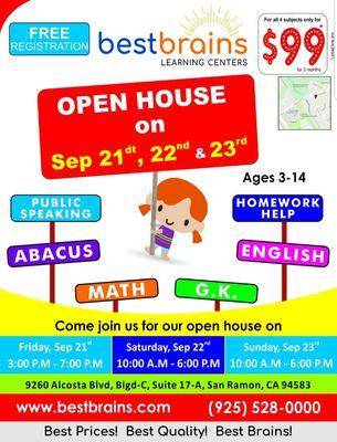 Open House dates!