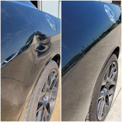 Beautiful repair on a 2014 scatpack challenger body line.