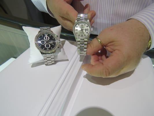 Ernst Benz Chronojewel and Platinum Rolex Day Date President watches.