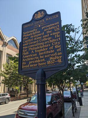 Thomas Ustick Walter Historical Marker, Philadelphia