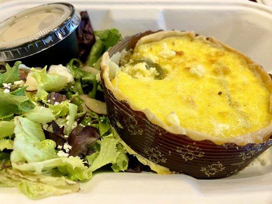 Quiche and little side salad.