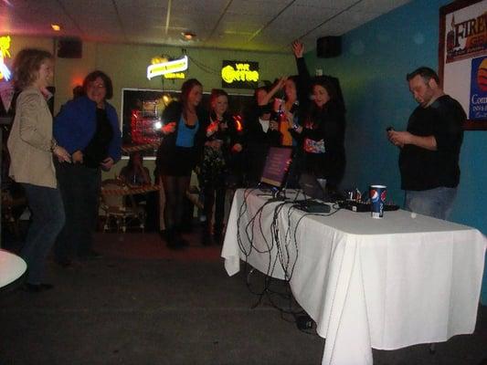 Karaoke with groups.